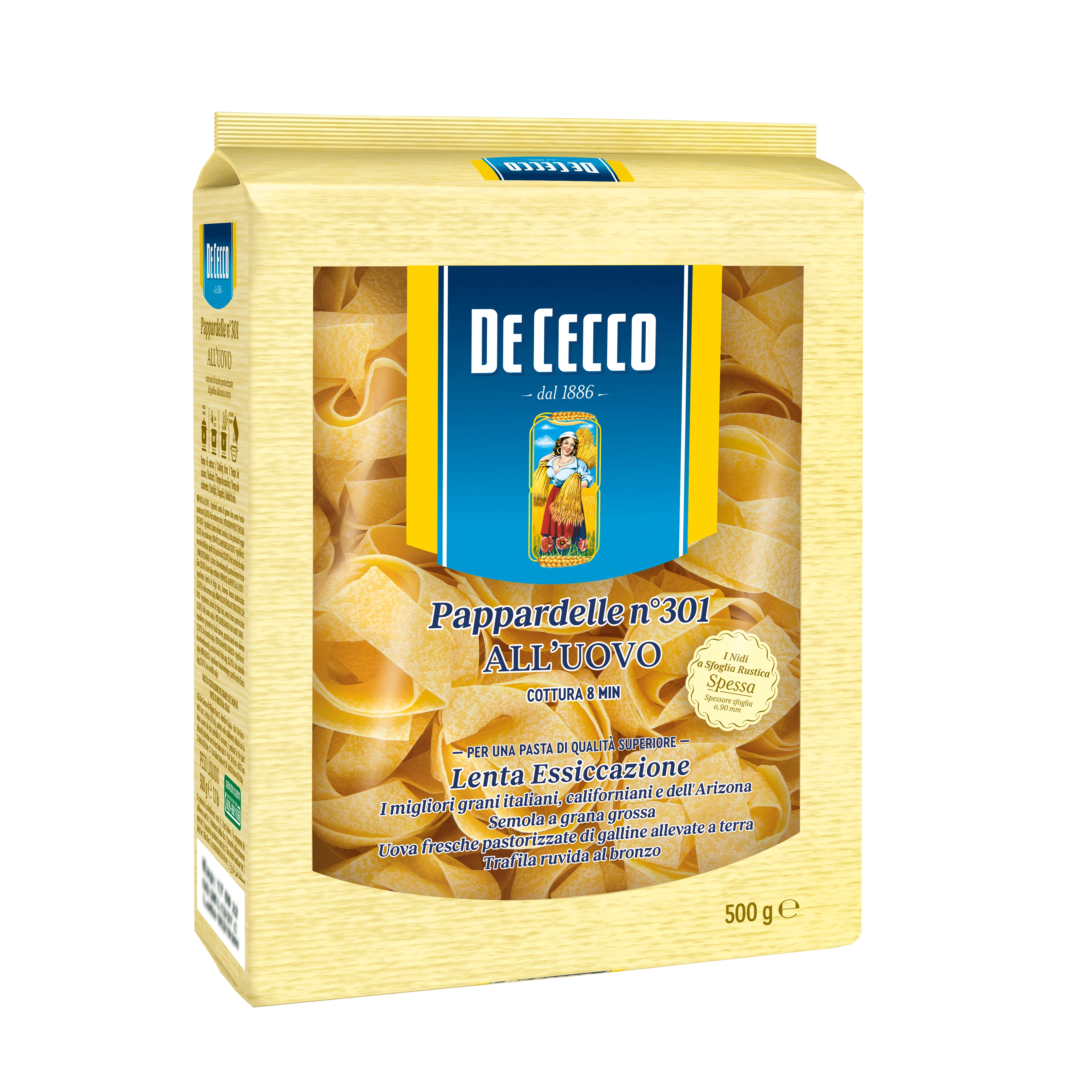 De Cecco Pappardelle Egg pasta (UOVO) N301 500g