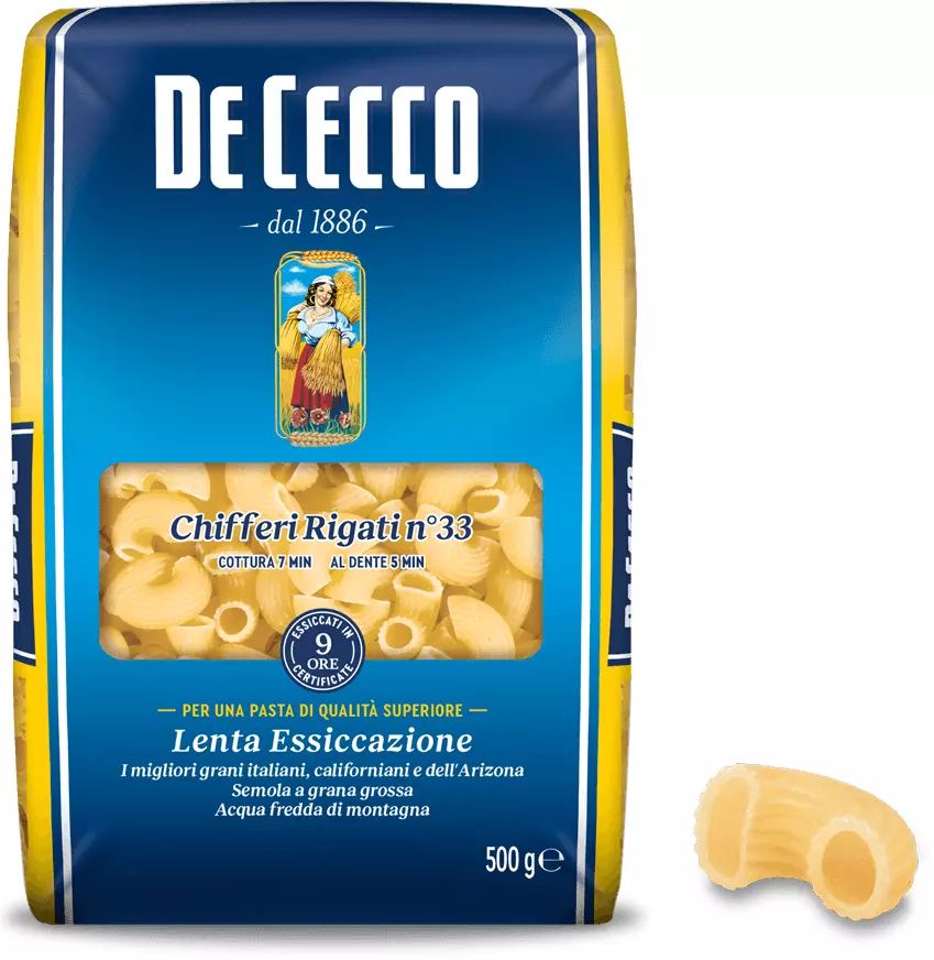 De Cecco Chiferi Rigate Pasta N33 500g