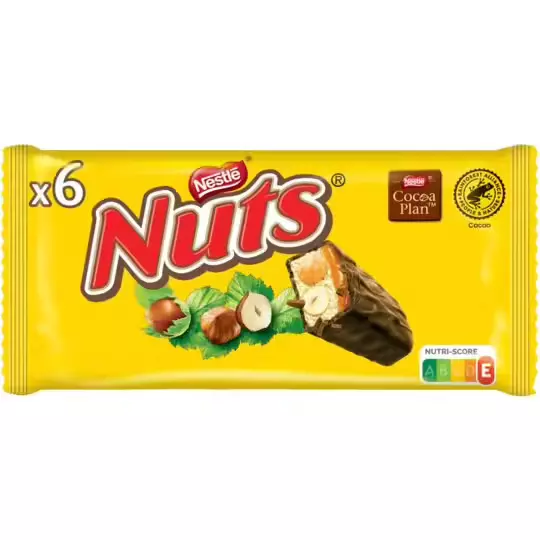 Nestle Nuts chocolate bar 6pk 252g