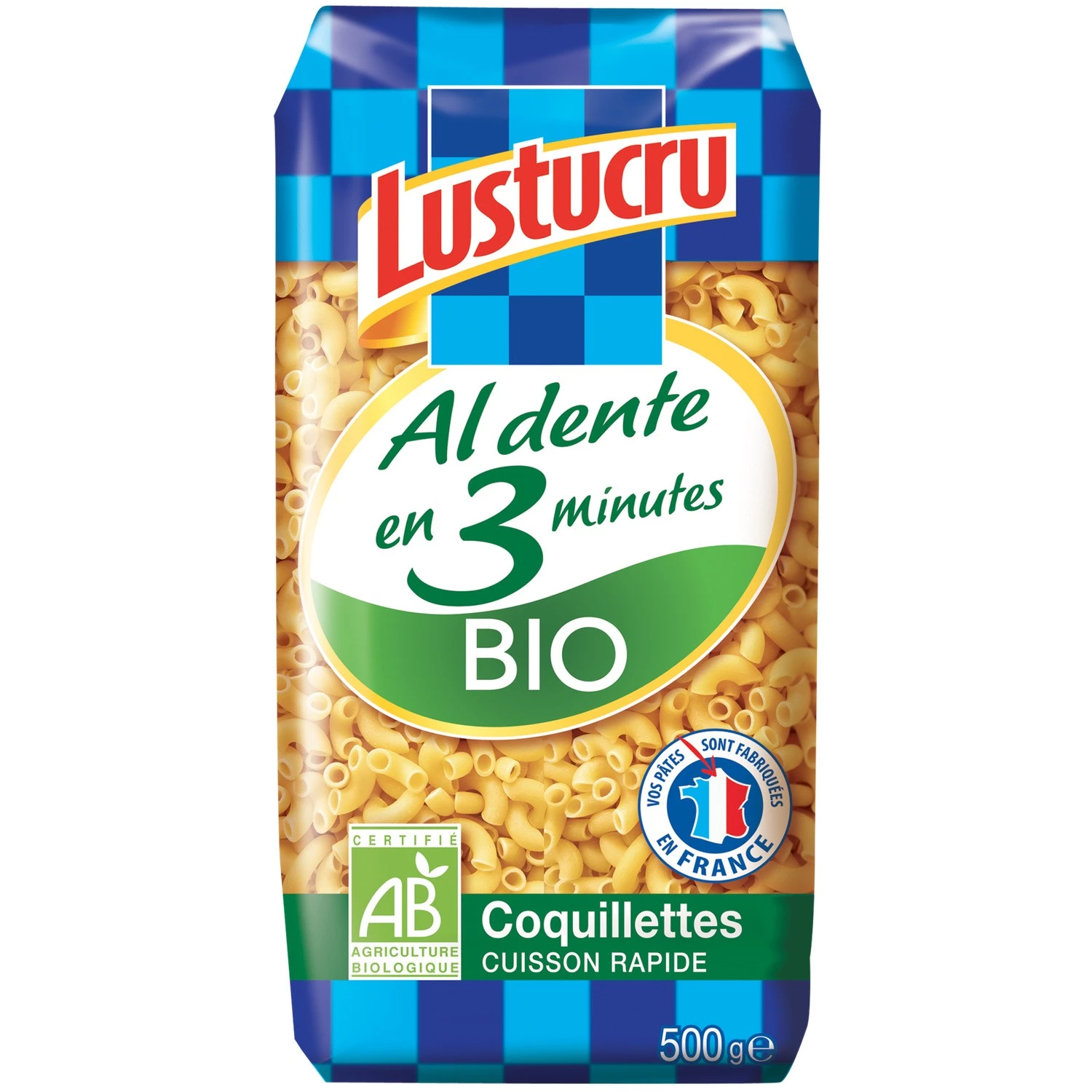 Lustucru Organic Coquillettes pasta 500g