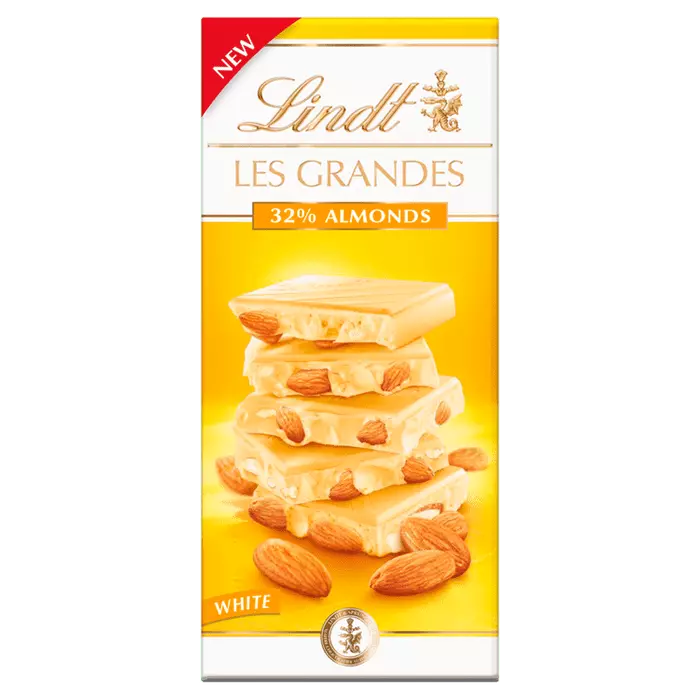 Lindt Les Grandes White chocolate 32% Almonds 150g