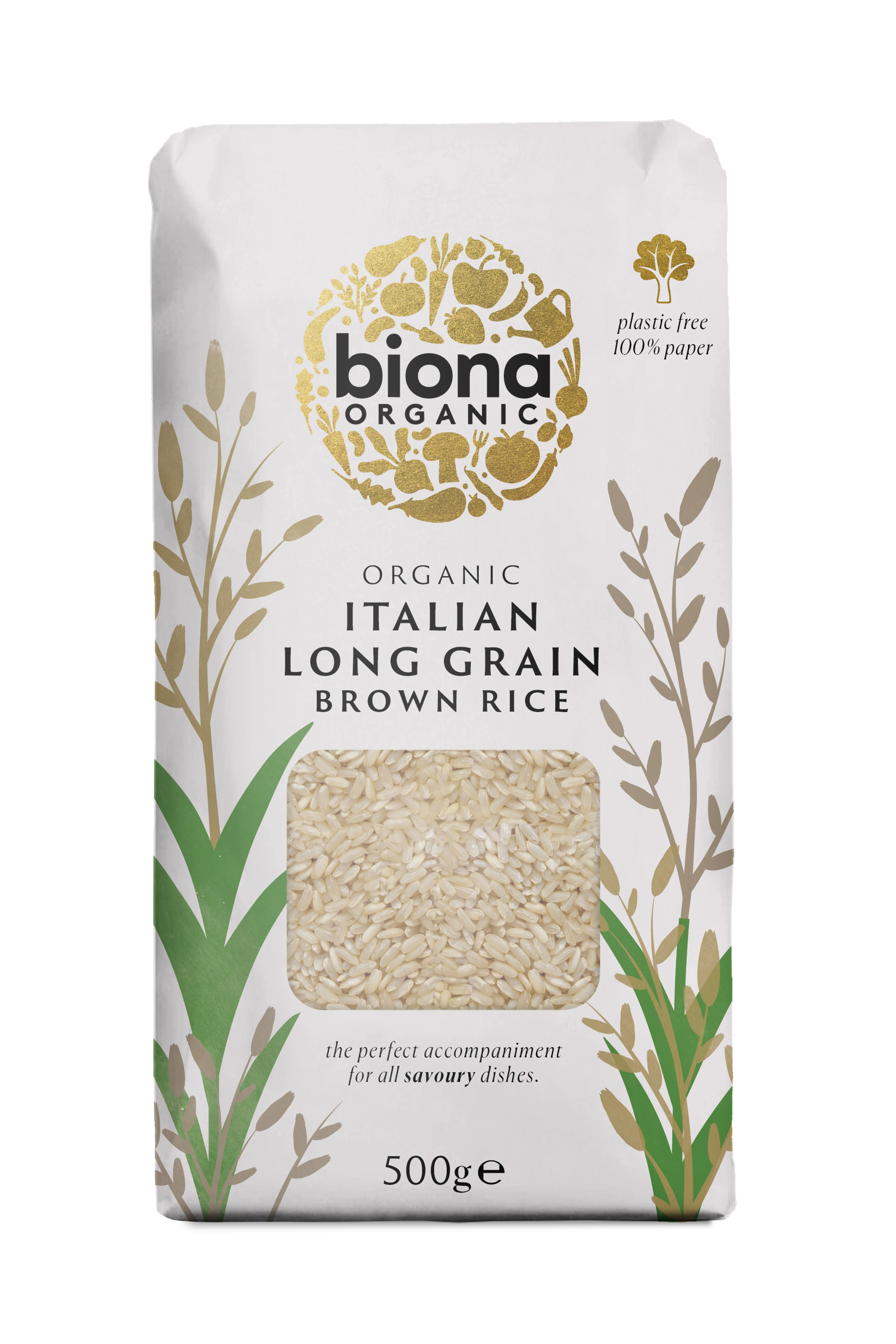 Biona Long Grain Italian Brown Rice Organic 500g