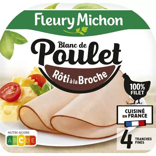 Fleury Michon Roasted Chicken breast x4 thin slices (skewer) 120g