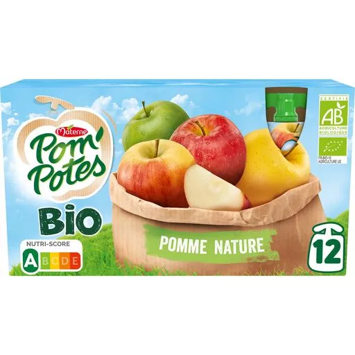 Materne Plain apple Pom Potes Organic 12x90g