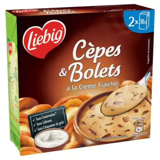 Liebig Porcini mushrooms soup & cream 2x30cl