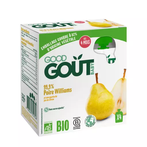 Good Gout Organic Pear pouch from 4 months 4x85g