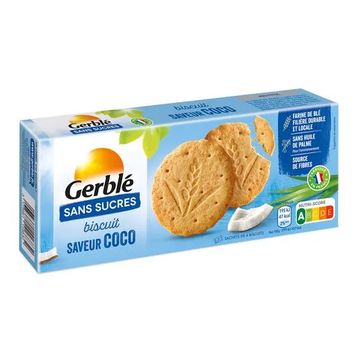 Gerble coconut biscuits no sugar added 132g