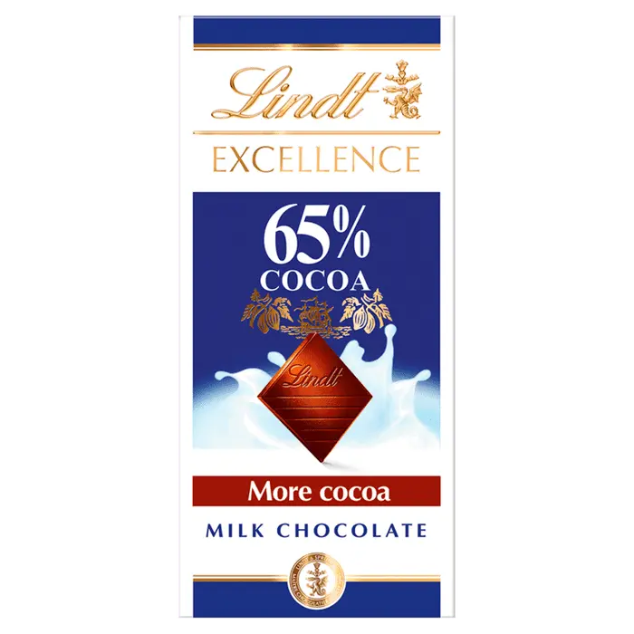 Lindt Excellence Milk 65% Cocoa 80g