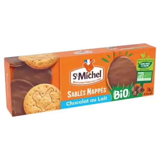 St Michel Organic milk chocolate shortbread 140g