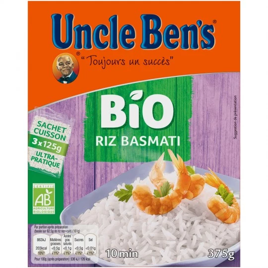 Uncle Ben's Organic Basmati rice 375g