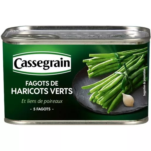 Cassegrain Extra fine Green beans bound by a leaf of leek 220g