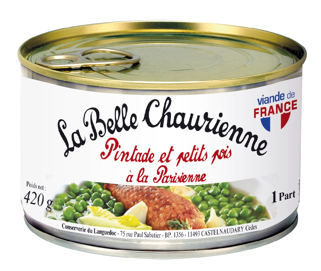 La Belle Chaurienne Guinea fowl and peas Parisian style 420g