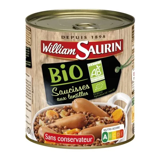 William Saurin Sausages with Lentils Organic 840g