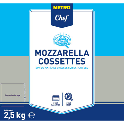Chef Sliced Mozzarella 41% MG 2.5kg
