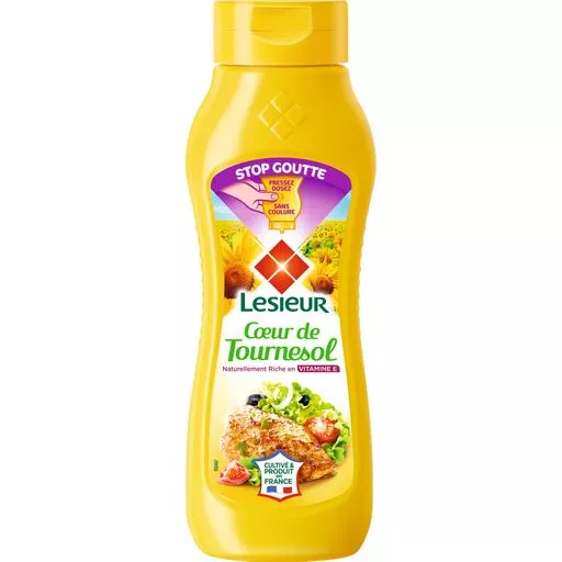 Lesieur sunflower heart oil squeezy bottle 675ml