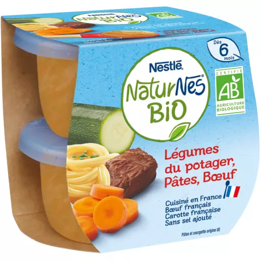 Nestle Naturnes Organic Garden Vegetables Pasta & Beef 2x130g 260g