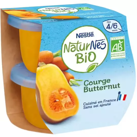 Nestle Naturnes Squash butternut Organic from 4 months 2x130g