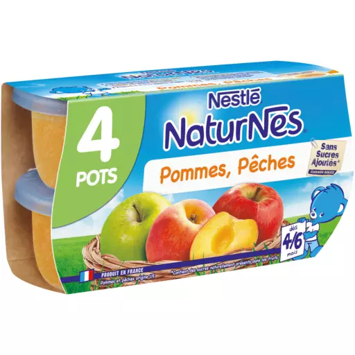 Nestle Naturnes Apple Peach 4x130g from 4 months