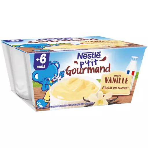 Nestle P'tit Gourmand Vanilla cream dessert 4x100g from 6 months