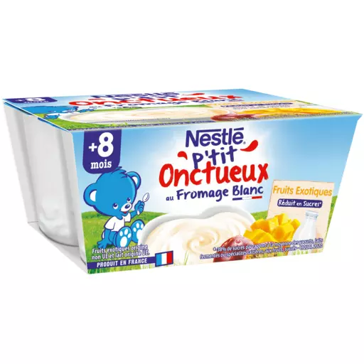 Nestle P'tit Onctueux Exotic Fruits cottage cheese 4x100g from 8 months