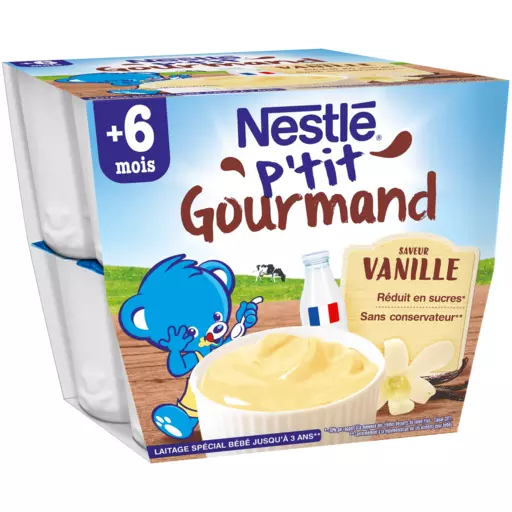 Nestle P'tit Gourmand Vanilla cream dessert 8x100g from 6 months