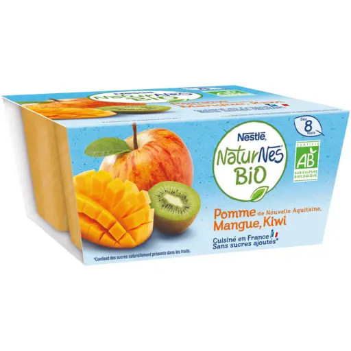 Nestle Naturnes Organic Apple, Mango & Kiwi from 8 months 4x90g