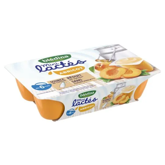 Bledina Mini Lactes Apricot Yogurts 6x55g From 6 Months