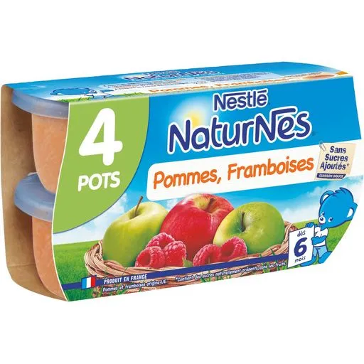 Nestle Naturnes Apple Raspberry 4x130g from 4 months
