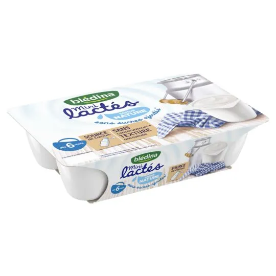 Bledina Mini Lactes Plain yogurt 6x55g from 6 to 36 months