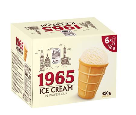 Ice cream 1965 in a waffle cup 6x70g