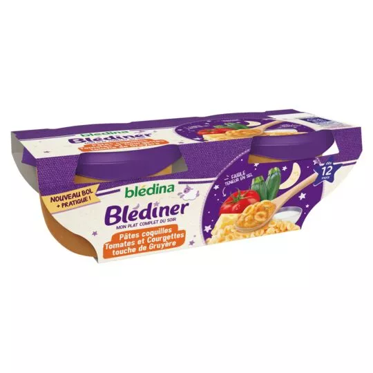 Bledina Blediner Coquillette pasta, Tomatoes & Gruyere 2x200g from 12 months