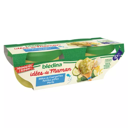 Bledina Idees de Maman Courgettes, Pasta & white hake 2x200g from 8 months