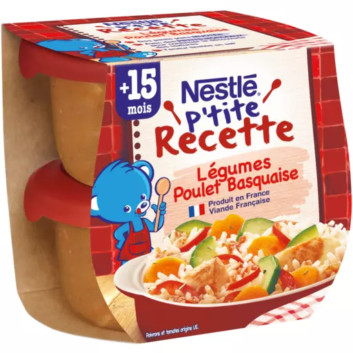 Nestle P'tite recette Vegetable Basquaise chicken 2x200g from 15 months