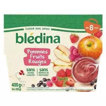 Bledina Bledi'Fruits Apple & Red fruits 4x100g from 8 months