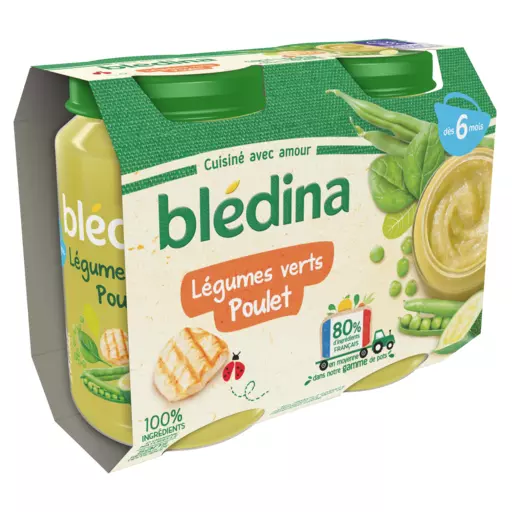 Bledina Pot Green Vegetables & Chicken 2x200g from 6 months