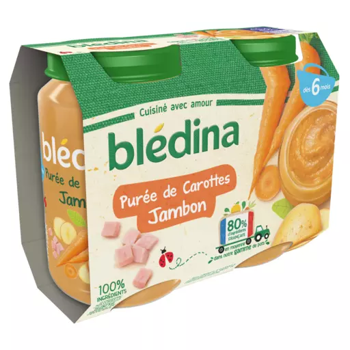 Bledina Carrots & Ham pot from 6 months 2x200g