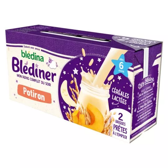Bledina Blediner Milk with Pumpkin 2x25cl from 4 months