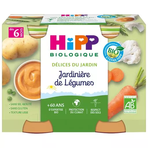 Hipp Vegetable Jardiniere pots 2x190g from 6 months ORGANIC