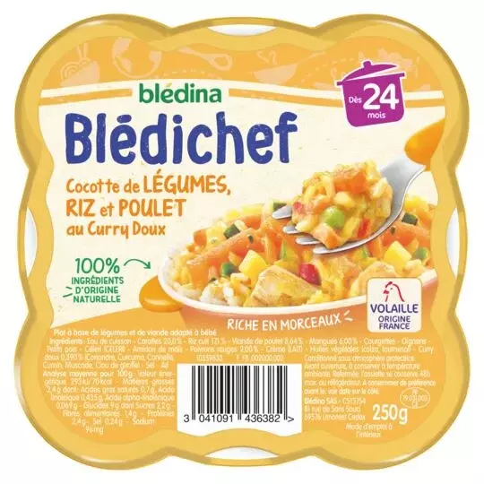 Blédiner bols coquillettes, légumes et lait - dès 12 mois, Blédina (2 x 200  g)