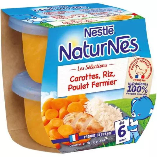 Nestle Naturnes Carrots, Rice & Chicken 2x200g from 6 months