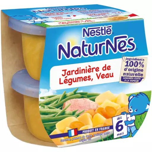 Nestle Naturnes Vegetables jardinieres & Veal pot 2x200g from 6 months