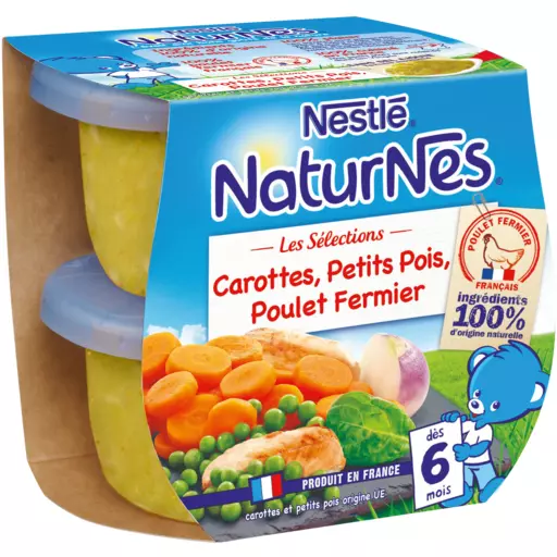 Nestle Naturnes Carrots, Peas & Farm Chicken 2x200g 400g