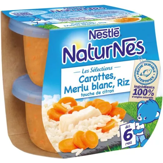 Nestle Naturnes Carrots, White hake & Rice 2x200g from 6 months