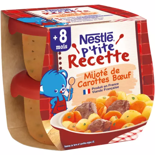 Nestle P'tite Recette Carrots & Beef from 8 months 2x200g