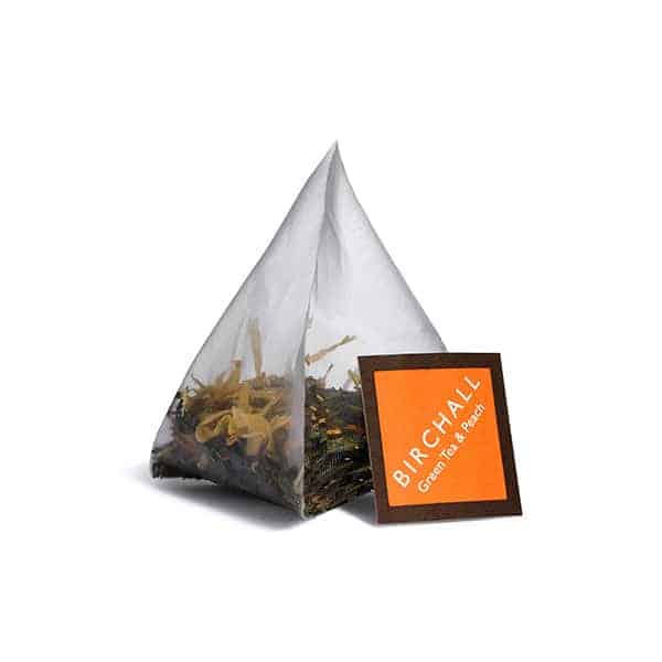 Birchall Green Tea & Peach 15 Plant-Based Prism Tea Bags