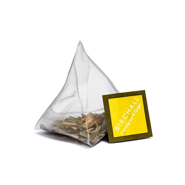 Birchall Lemongrass & Ginger 15 Plant-Based Prism Tea Bags