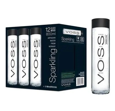 VOSS Sparkling Water Glass Bottles 12x800ml