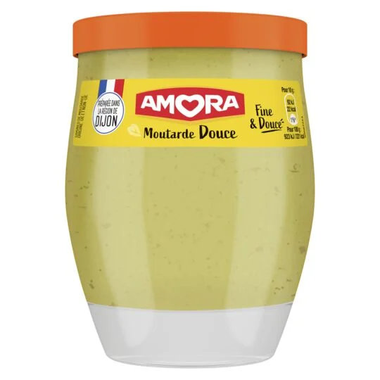 Amora mild mustard (douce) in a glass 230g