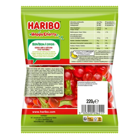 Haribo Happy Cherry Candy 220g
