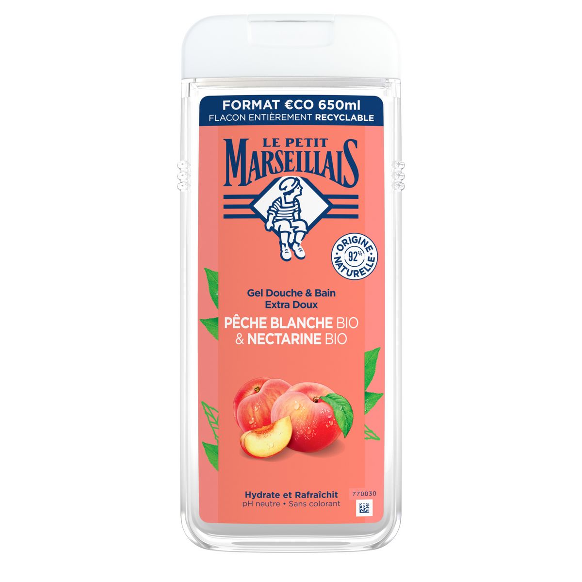 Le Petit Marseillais Shower gel & White Peach Nectarine Organic 650ml